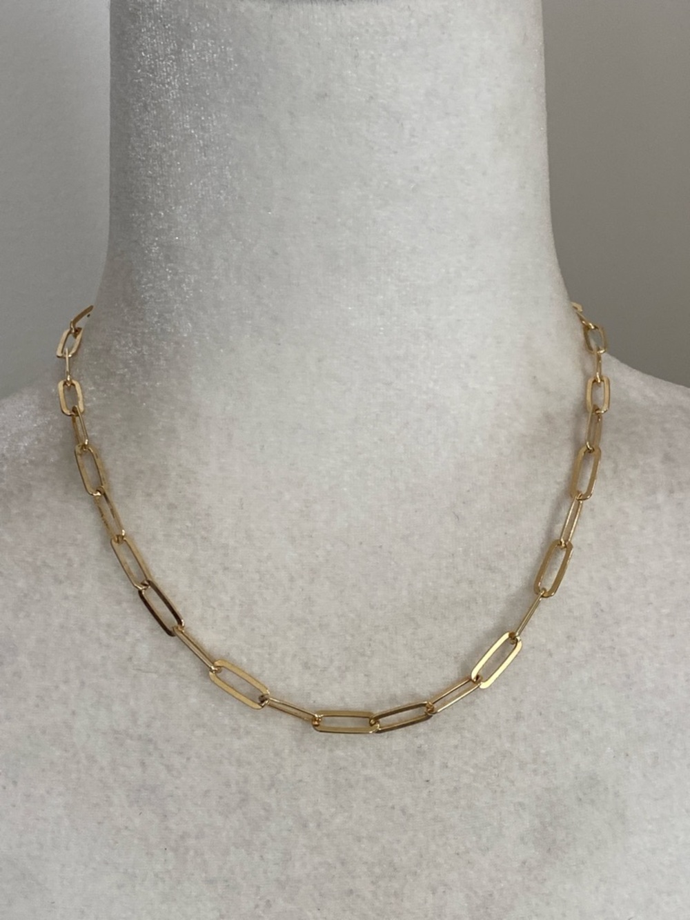 Gold Plated 925 Sterling Silver Paperclip Chain Necklace Made in Italy - Picture 4 of 9
